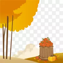 秋插图-秋收南瓜