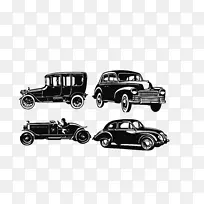 跑车，老式汽车，经典汽车.黑色古典车四
