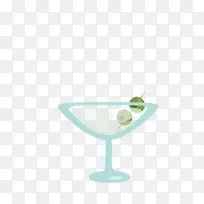 马提尼玻璃杯绿色鸡尾酒