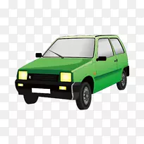 汽车奥卡绘图-绿色吉普车