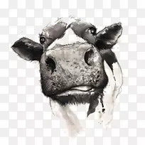 牛画水彩画-画牛