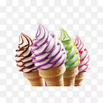 冰淇淋圆锥圣代冷冻酸奶鸡蛋华夫饼-创意圆锥形