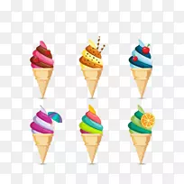 冰淇淋海报饼干卷-多个冰淇淋锥