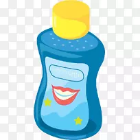 漱口水牙刷夹艺术-蓝色淋浴凝胶