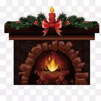 圣诞圣诞老人壁炉壁纸-圣诞炉子