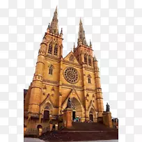 圣玛丽大教堂，悉尼圣塔遗址。保罗·萨克赛9-cu0153 ur，巴黎大教堂-澳大利亚棕色教堂