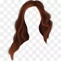 棕色头发假发发型棕色卷发假发连衣裙