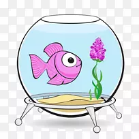 水族馆馆藏摄影-免费剪贴画-卡通鱼缸中的鱼