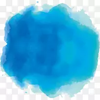 水彩画墨水.蓝色水彩