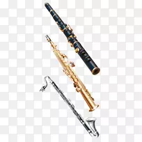 低音单簧管乐器剪辑艺术手绘长笛