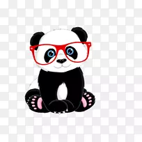 大熊猫卡通插图-可爱的熊猫