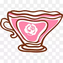 茶杯艺术-可爱的卡通粉色茶杯