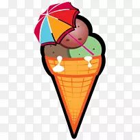 冰淇淋锥巧克力冰淇淋锥