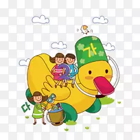 拼图玩具儿童-大黄鸭材料