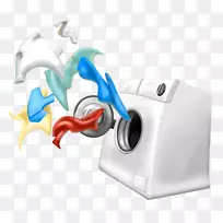 洗衣机洗衣海尔家用电器消毒剂.洗衣机的创意卡通形象
