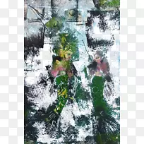 树画水花-美人鱼抽象图案背景
