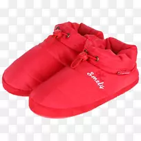 拖鞋运动鞋翻盖拖鞋红色弹性带鞋