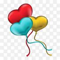 气球狗心脏夹艺术-生日分割器剪贴器