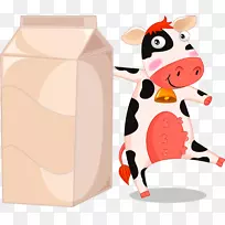 牛乳纸箱卡通-奶牛