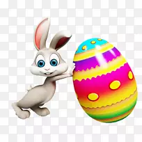 复活节兔子彩蛋插图-兔子和彩蛋
