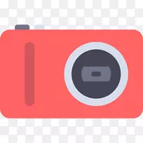 数码相机摄影图标-红色数码相机