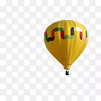 飞行飞机热气球海报-黄色热气球