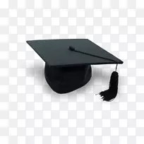 方形学术帽毕业典礼帽子剪贴画-小黑色毕业帽