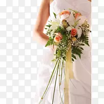 婚礼邀请函，婚纱照，婚纱壁纸-新娘捧着鲜花