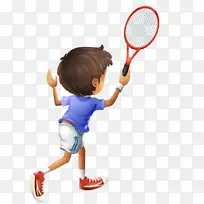 免费剪贴画男孩打网球