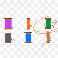线可伸缩图形adobe插画.灰度线彩色线针绕