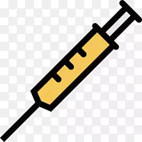 注射器药物可伸缩图形药物注射.黄色针