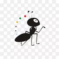 蚂蚁卡通-彩色蚂蚁
