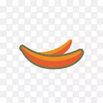 水果橙色字体-香蕉