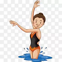 免费游泳插画-女子水上芭蕾训练报名