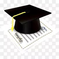 毕业典礼广场学术帽文凭剪贴画-博士。帽子