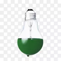 绿色液体-灯泡中的绿色液体