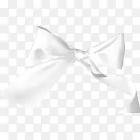 领结白颈图案-白色缎带蝴蝶结