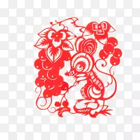 生肖大鼠五行-剪纸鼠素免费下载