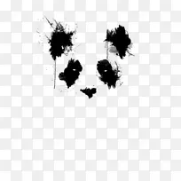 大熊猫熊画墨水纹身-创意熊猫