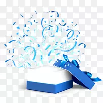 盒子礼物-打开蓝色礼品盒