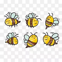 蜜蜂昆虫画-棒状蜜蜂