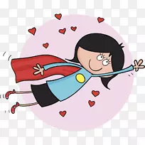 超人画超级英雄插图-儿童超人梦想插画