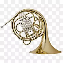 法国号角长号乐器铜管管弦乐队-金色复古小号