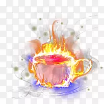 咖啡杯咖啡厅电脑壁纸-火焰咖啡杯
