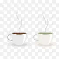 白咖啡杯陶瓷咖啡厅-绿茶