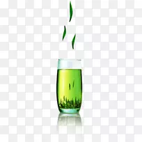 液体饮料绿茶装饰图案