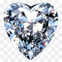 钻石切割钻石心彩色图像首饰