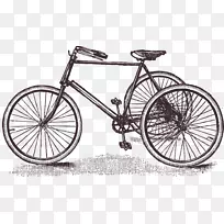 自行车车轮老式服装自行车-旧草图复古自行车