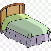 床卡通床垫插图-床