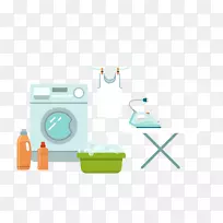 平型洗衣机洗衣图标洗衣机
